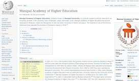
							         Manipal Academy of Higher Education - Wikipedia								  
							    