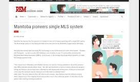 
							         Manitoba pioneers single MLS system | REM | Real Estate ...								  
							    