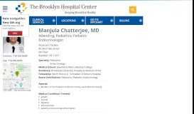 
							         Manjula Chatterjee | The Brooklyn Hospital Center								  
							    