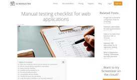 
							         Manual testing checklist for web applications - Screenster								  
							    