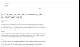 
							         Manually add the Windows 10 Company Portal app - Microsoft ...								  
							    