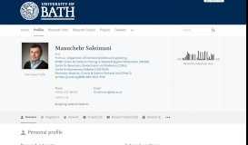 
							         Manuchehr Soleimani — the University of Bath's research portal								  
							    