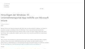 
							         Manuelles Hinzufügen der Windows 10-Unternehmensportal-App ...								  
							    