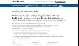 
							         Manufacturer & Supplier Integrations - Charter Software Inc.								  
							    