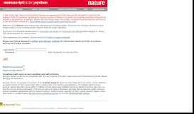 
							         manuscript tracking system - Nature								  
							    