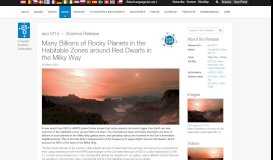 
							         Many Billions of Rocky Planets in the Habitable Zones around Red ...								  
							    