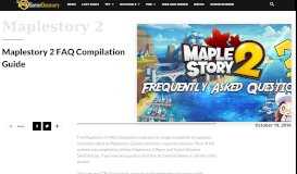 
							         Maplestory 2 FAQ Compilation Guide MS2 | GamerDiscovery								  
							    