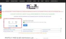 
							         MAPOLY HND & ND Admission List 2018/2019 Out | Check Your ...								  
							    