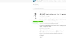 
							         Mapping SRM Portal roles with SRM backend roles - SAP Archive								  
							    