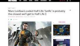 
							         Marc Laidlaw's coded Half-Life 'fanfic' is probably the closest we'll get ...								  
							    
