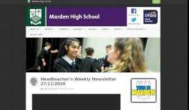 
							         Marden High School | Carpe Diem!								  
							    