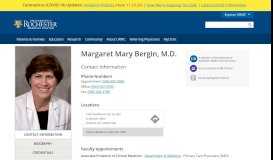 
							         Margaret Mary Bergin, M.D. - University of Rochester Medical Center								  
							    