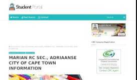 
							         marian rc sec., adriaanse city of cape town information - Student Portal								  
							    