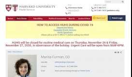 
							         Marina Furman, OD | Harvard University Health Services								  
							    