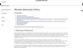 
							         Marine Warranty Policy | Garmin | United States								  
							    