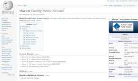 
							         Marion County Public Schools - Wikipedia								  
							    