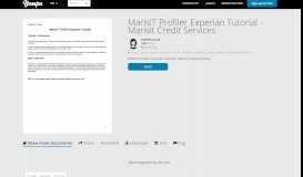 
							         MarisIT Profiler Experian Tutorial - Marisit Credit Services								  
							    
