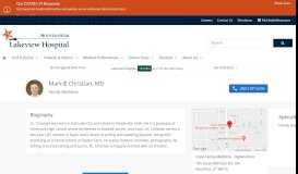 
							         Mark E Christian MD - Find a Doctor | Lakeview Hospital								  
							    