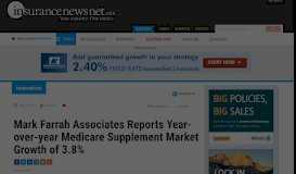 
							         Mark Farrah Associates Reports Year-Over-Year ... - InsuranceNewsNet								  
							    