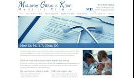 
							         Mark R. Klein, D.O. - McLeroy Gibbs & Klein Medical Clinic								  
							    