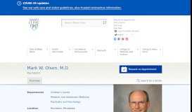 
							         Mark W. Olsen, M.D. - Doctors and Medical Staff - Mayo Clinic								  
							    