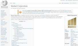 
							         Markel Corporation - Wikipedia								  
							    