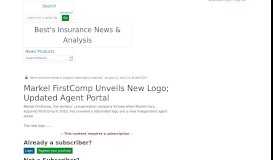 
							         Markel FirstComp Unveils New Logo; Updated Agent Portal								  
							    