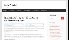 
							         Marriott Employee Sign In - Access Marriott Extranet ...								  
							    