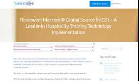 
							         Marriott Global Source MGS - A Leader In Hospitality Training ...								  
							    