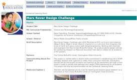 
							         Mars Rover Design Challenge - Contextual Learning Portal								  
							    