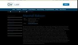 
							         Marshall Babson | GW Law | The George Washington University								  
							    