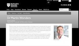
							         Martin Wonders - Northumbria University								  
							    