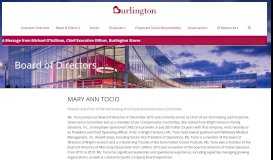 
							         MARY ANN TOCIO | Board Member | Burlington Stores, Inc.								  
							    