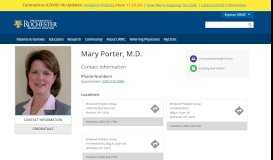 
							         Mary Porter, M.D. - University of Rochester Medical Center - URMC								  
							    