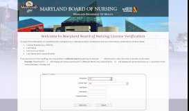 
							         Maryland Board of Nursing License Verification								  
							    