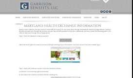 
							         Maryland Health Exchange Information | Garrison Benefits, LLC								  
							    