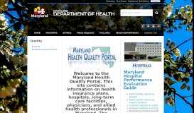 
							         Maryland Health Quality Portal - Maryland Department of Health								  
							    