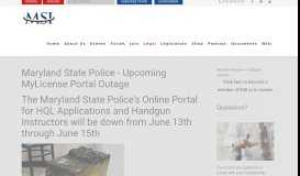 
							         Maryland State Police - Upcoming MyLicense Portal Outage ...								  
							    