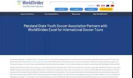 
							         Maryland State Youth Soccer Association Partners with WorldStrides ...								  
							    