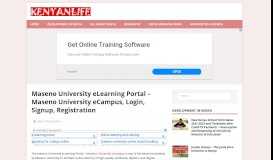 
							         Maseno University eLearning Portal -eCampus, Login, Signup ...								  
							    