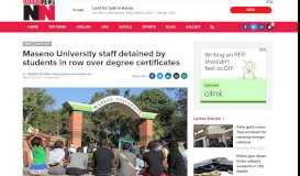 
							         Maseno University staff detained by students in row over degree ...								  
							    