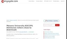 
							         Maseno University University Admission letters | Kenyayote								  
							    