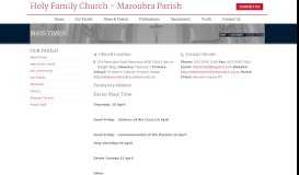 
							         Mass Times – Holy Family Church – Maroubra Parish								  
							    