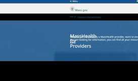 
							         MassHealth for Providers | Mass.gov								  
							    