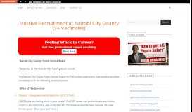 
							         Massive Recruitment at Nairobi City County Government – 78 Jobs ...								  
							    