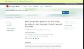 
							         Massive splenic infarction and portal vein thrombosis in children with ...								  
							    