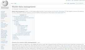 
							         Master data management - Wikipedia								  
							    