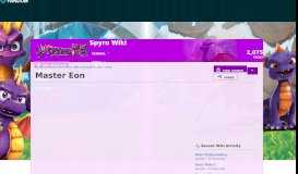 
							         Master Eon | Spyro Wiki | FANDOM powered by Wikia								  
							    