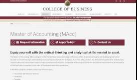 
							         Master of Accounting (MAcc) | College of Business								  
							    