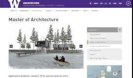
							         Master of Architecture - University of Washington								  
							    